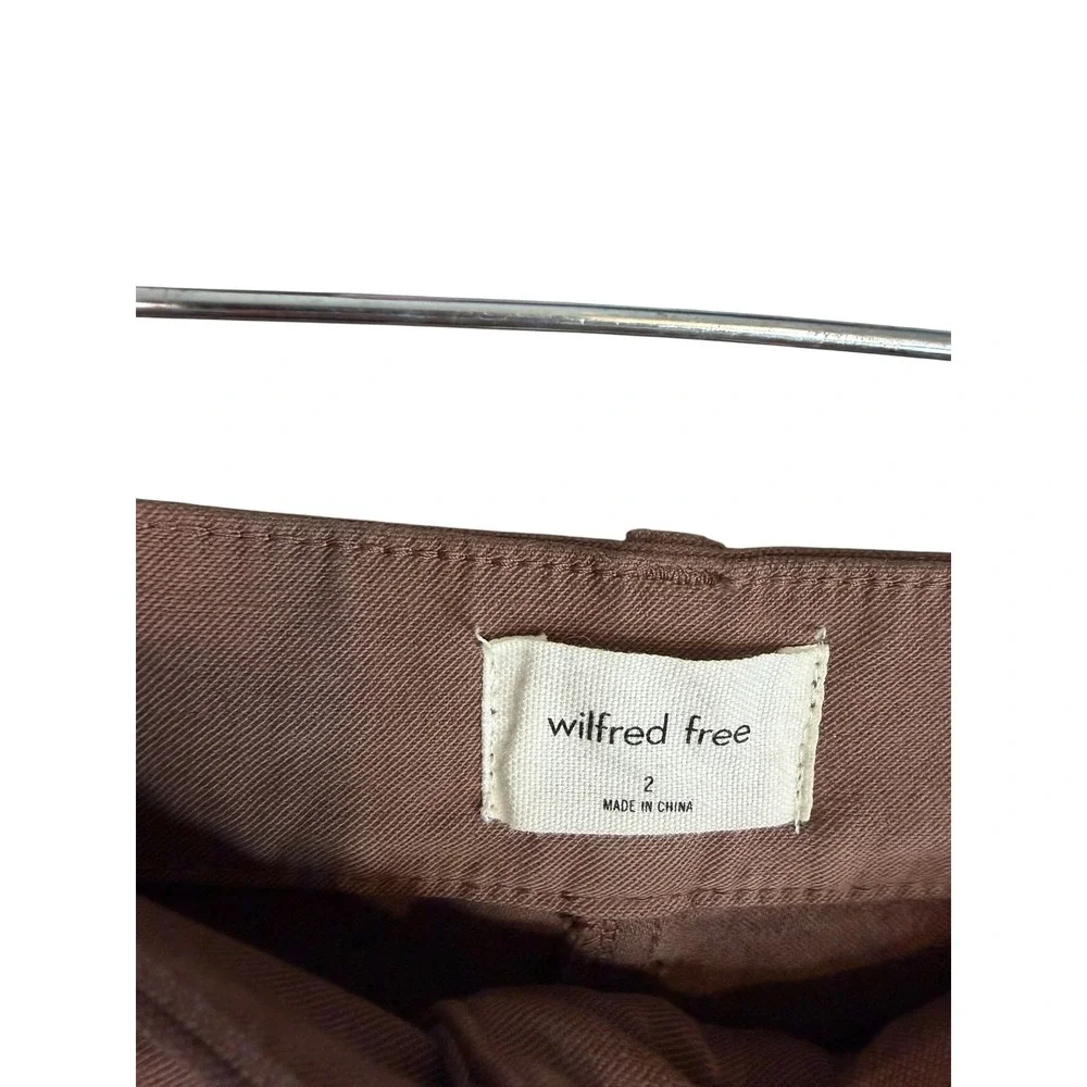 Aritzia Wilfred Free Brown Carpenter Pants High Waisted Utility Trousers Size 2